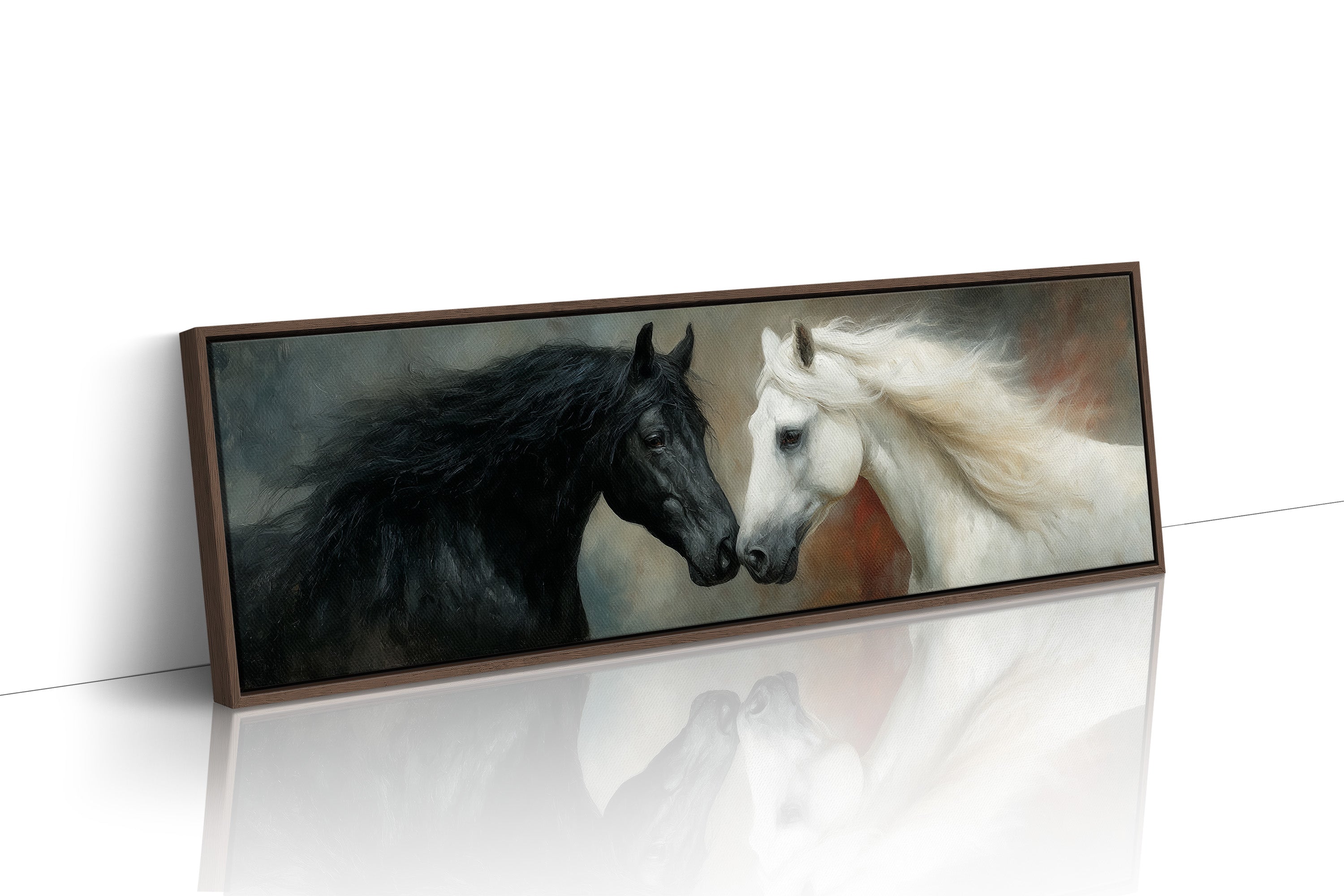 Black And White Horses In Quiet Harmony