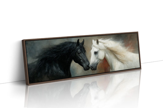 Black And White Horses In Quiet Harmony
