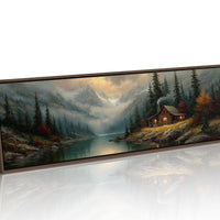 Cabin Glow In Misty Mountain Valley