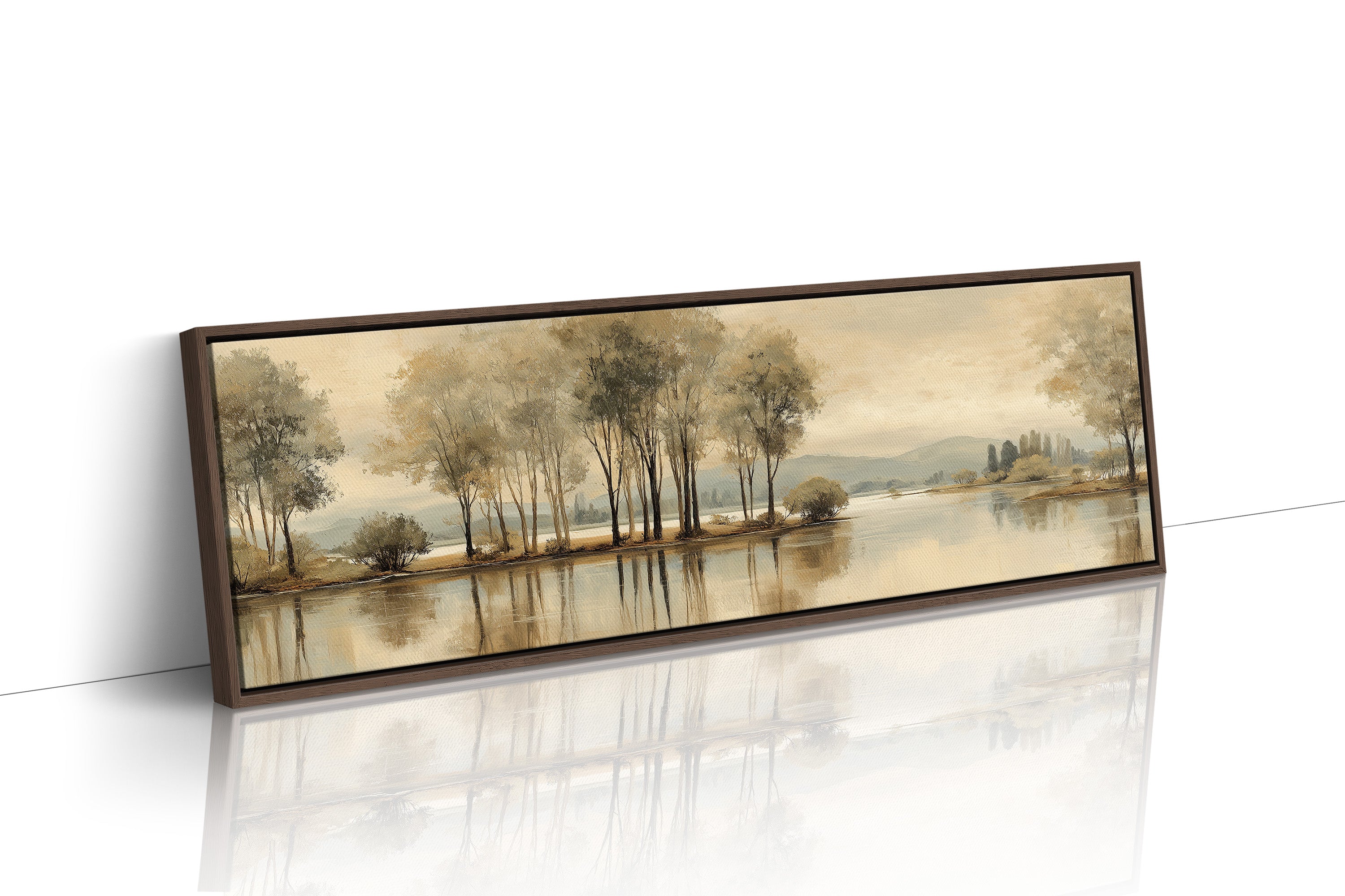 Quiet Lakeside Trees In Soft Golden Light