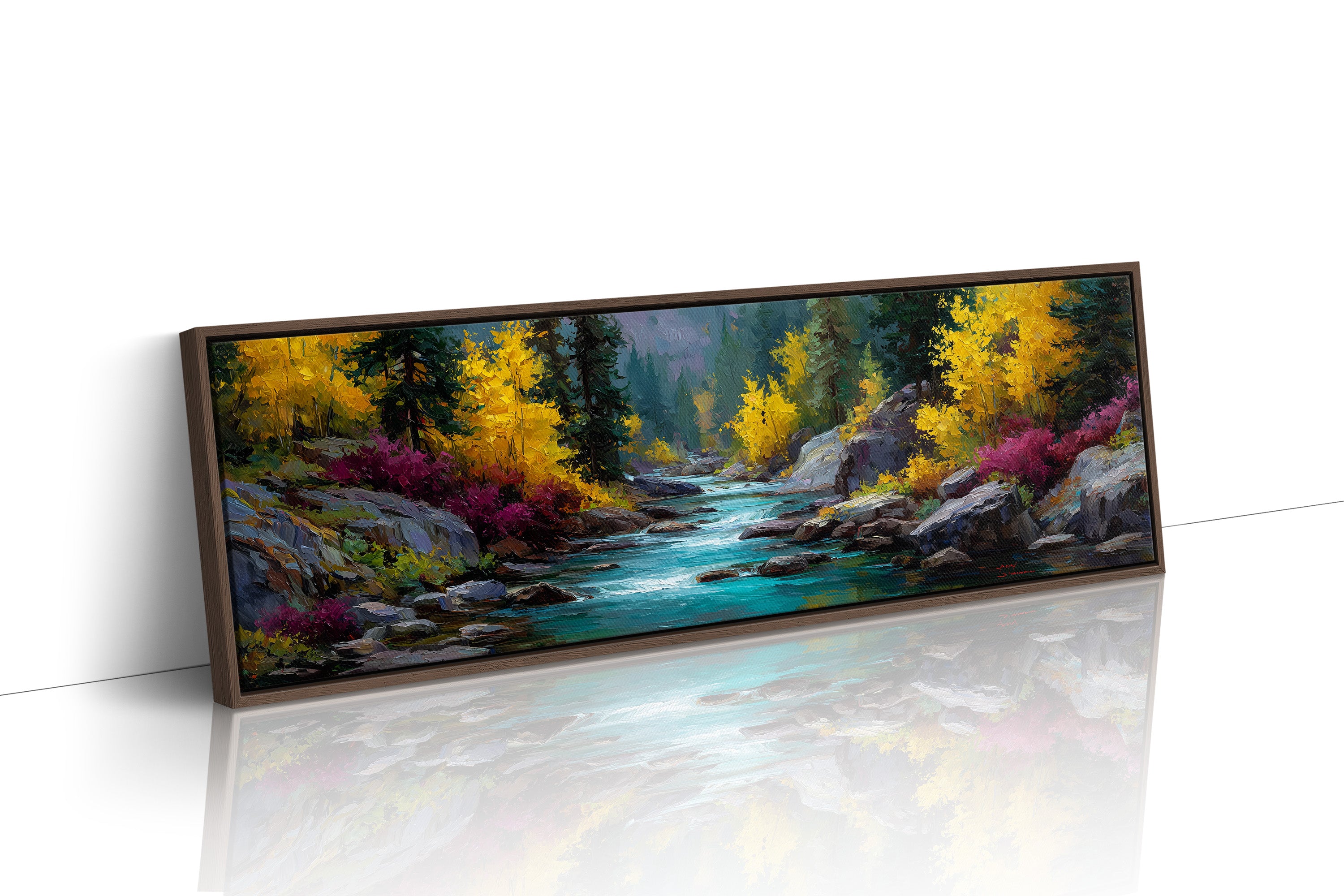 Autumn River Through Golden Pines
