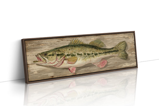Largemouth Bass Over Rustic Wood