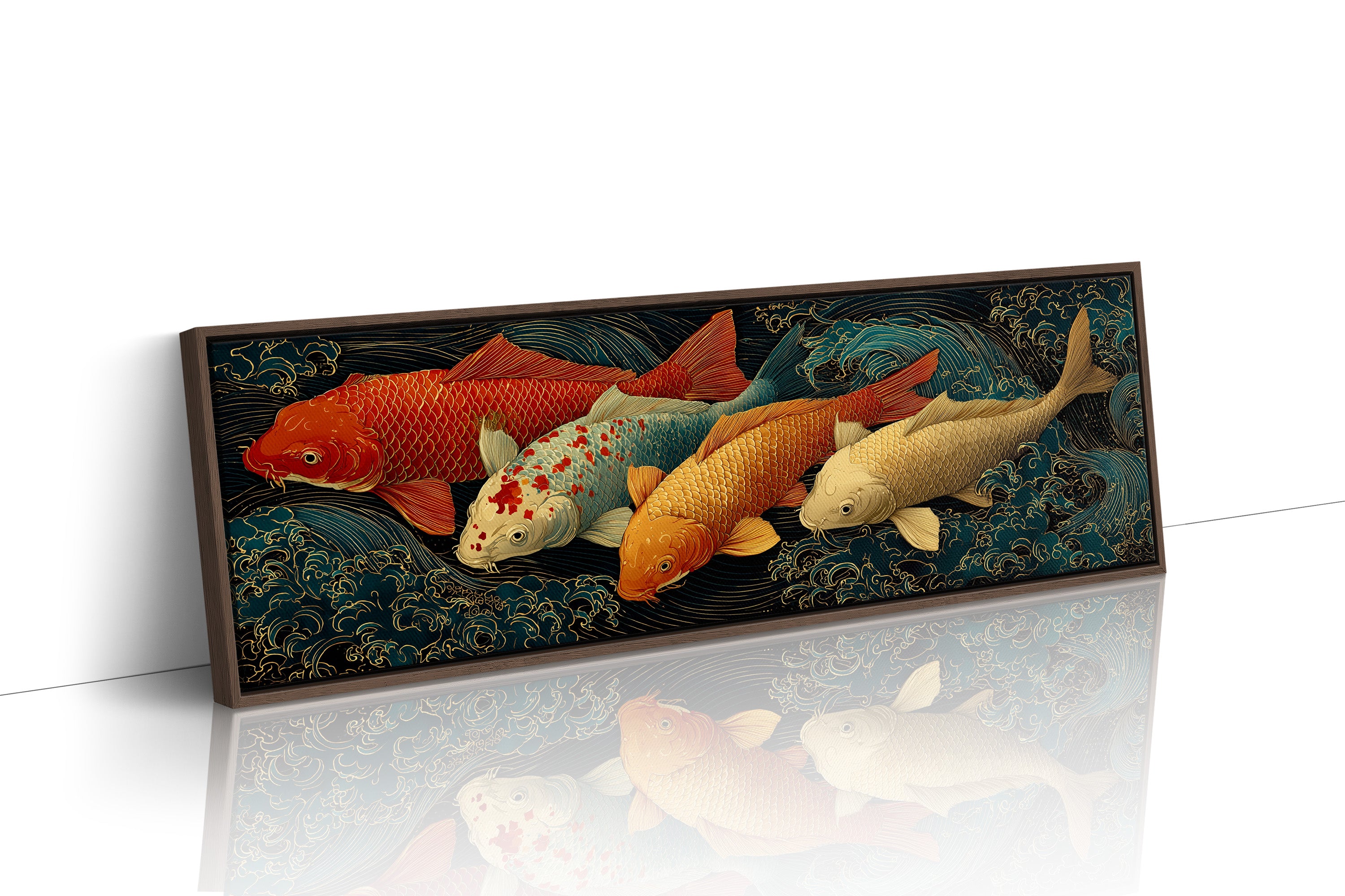 Koi Beneath the Midnight Waves