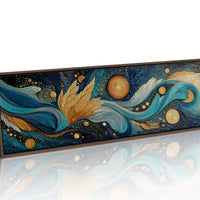 Celestial Currents In Gold And Blue