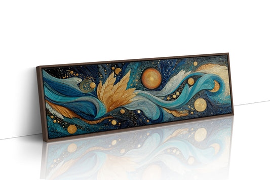 Celestial Currents In Gold And Blue