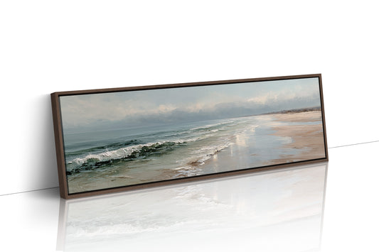 Soft Ocean Waves on a Serene Misty Shore