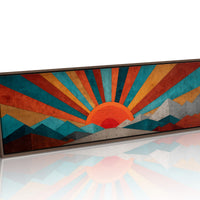 Retro Sunrise Over Painted Peaks