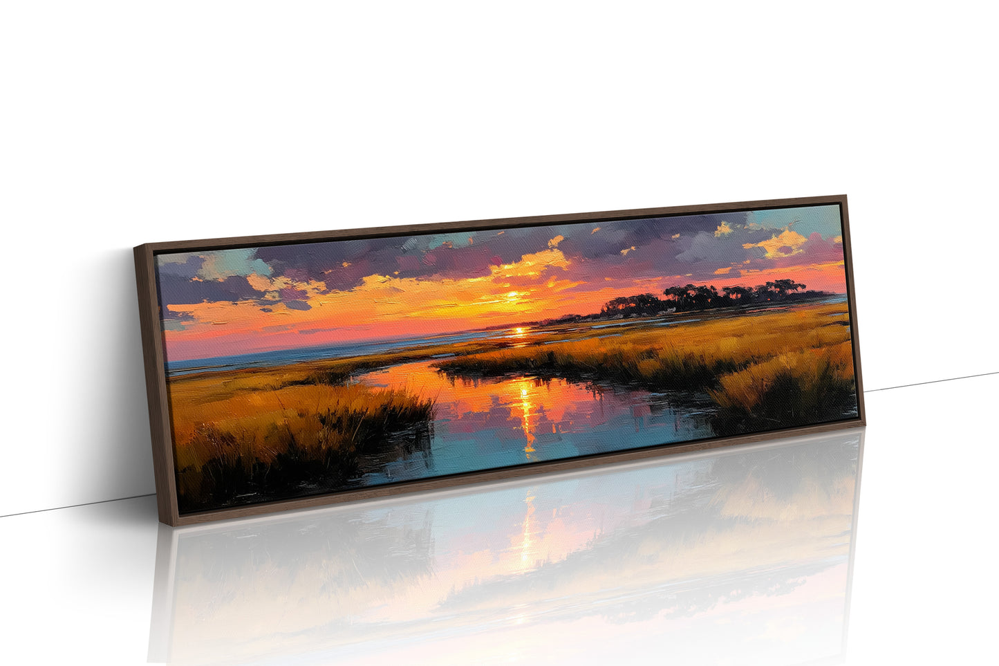 Golden Marsh Sunset Reflections