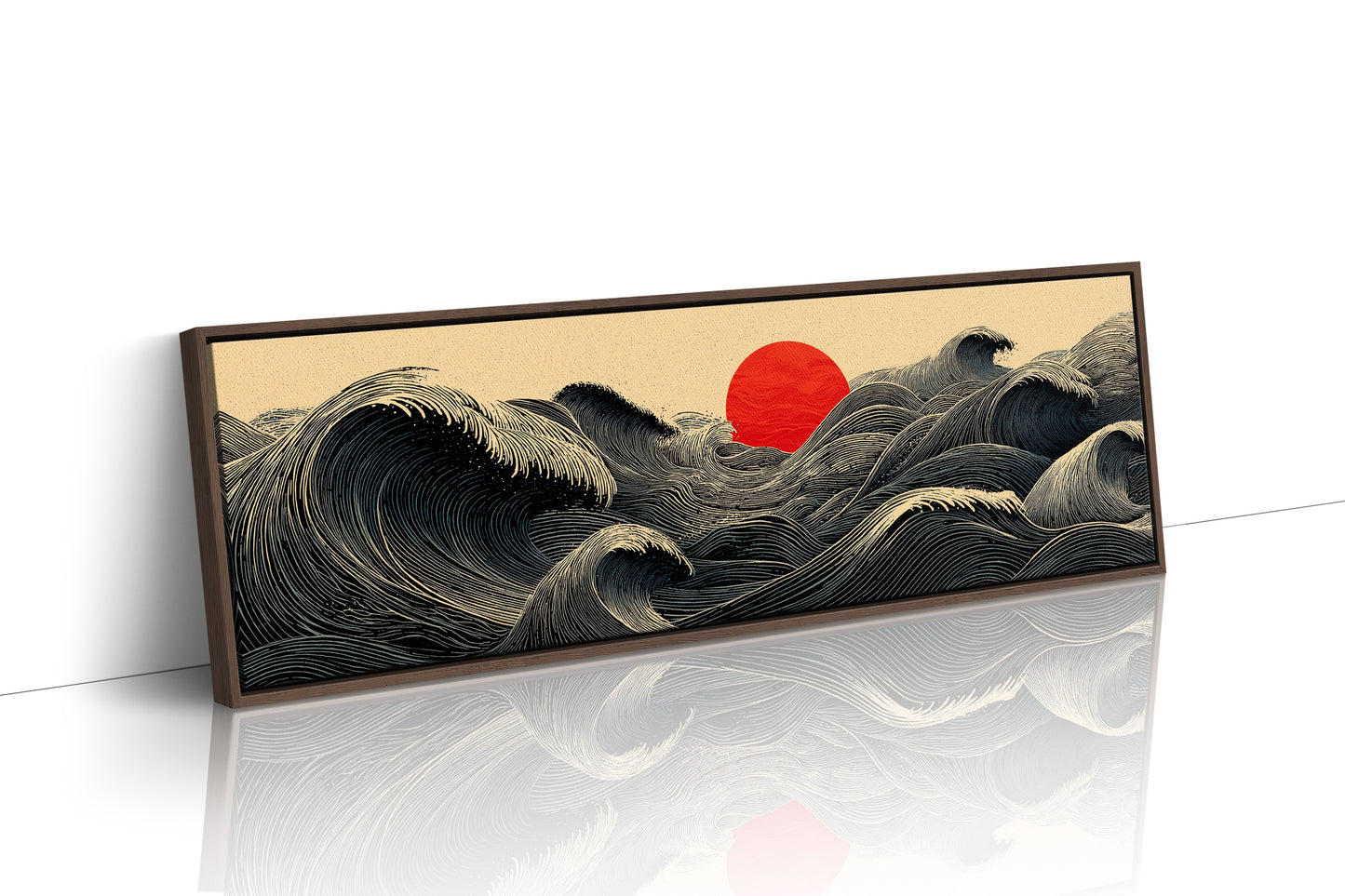 Waves Gather Before the Red Sun