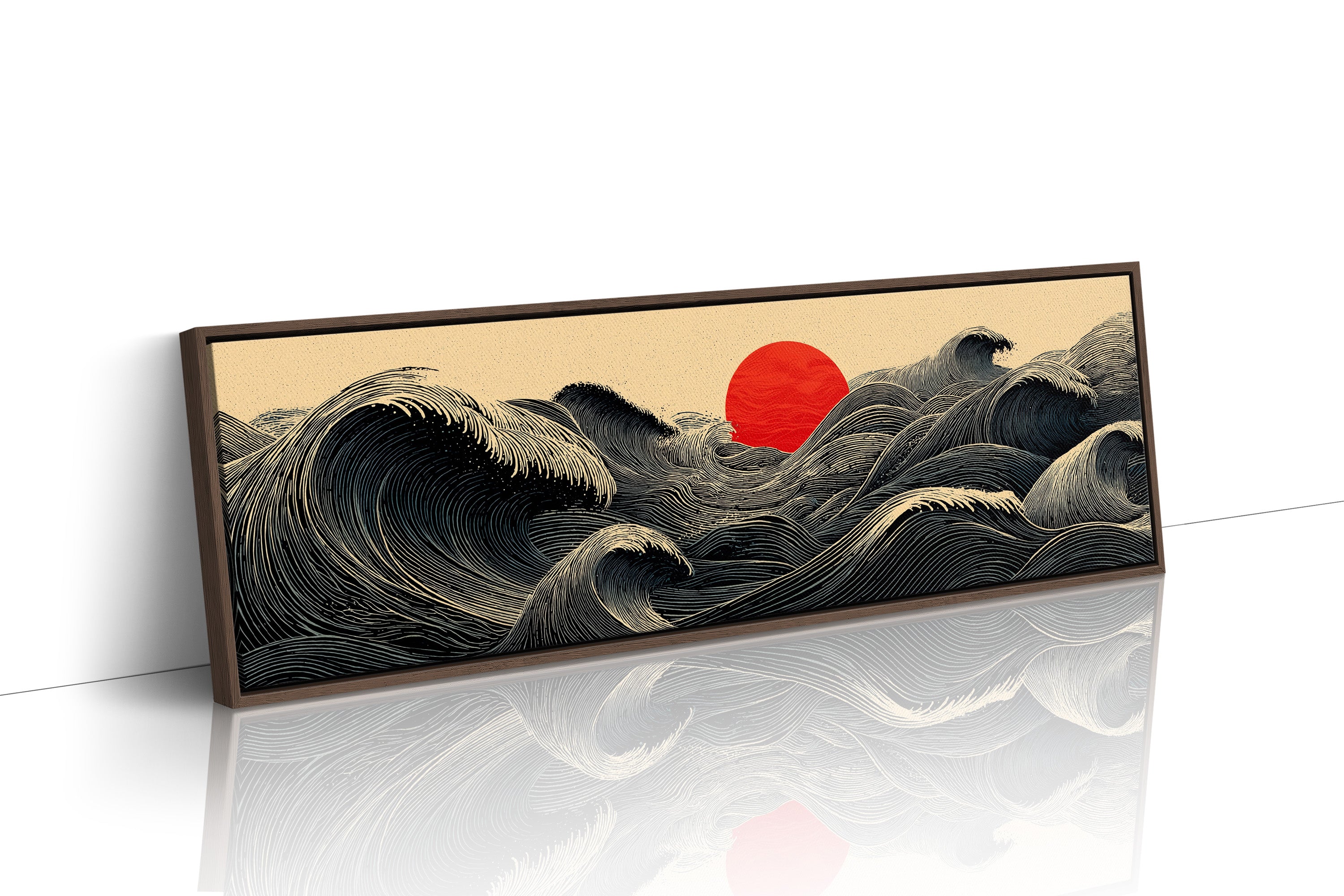 Waves Gather Before the Red Sun