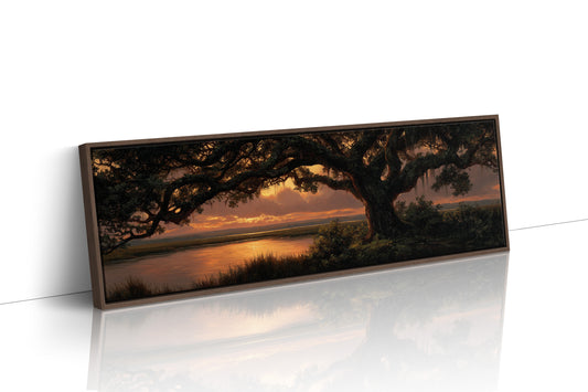Golden Marsh Beneath Ancient Oaks