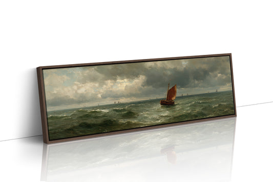 Red Sail Beneath Storm Light