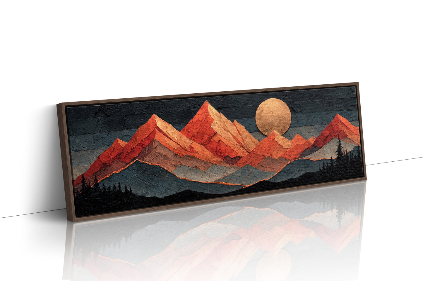 Copper Moonrise Over Ember Peaks