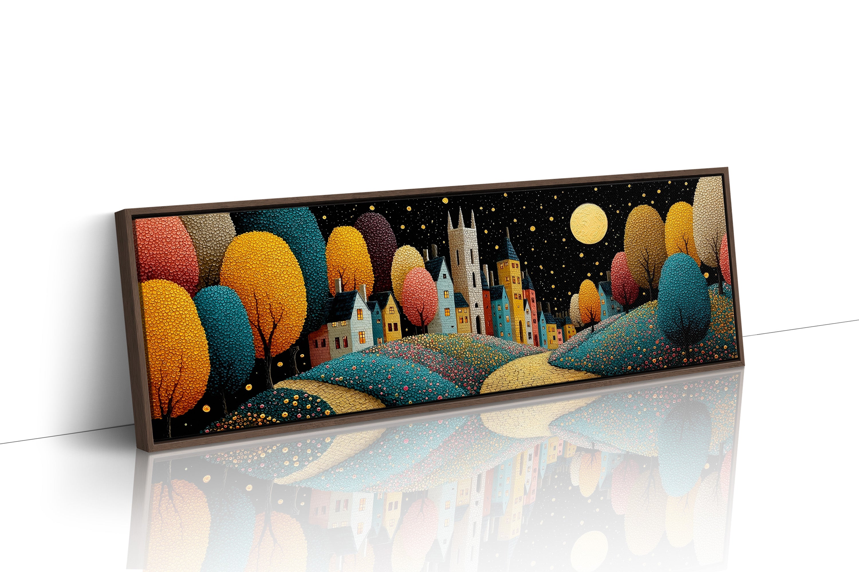 Moonlit Stroll Through the Painted Village