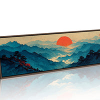 Crimson Sun Over Blue Mountain Seas
