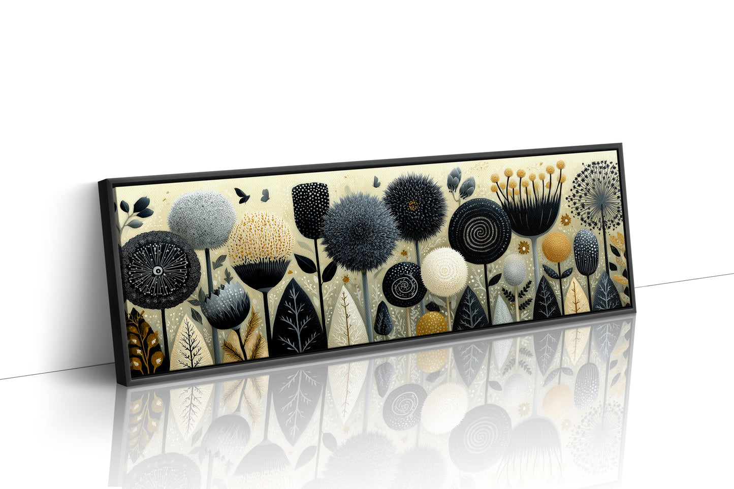 Midnight Meadow of Golden Blooms