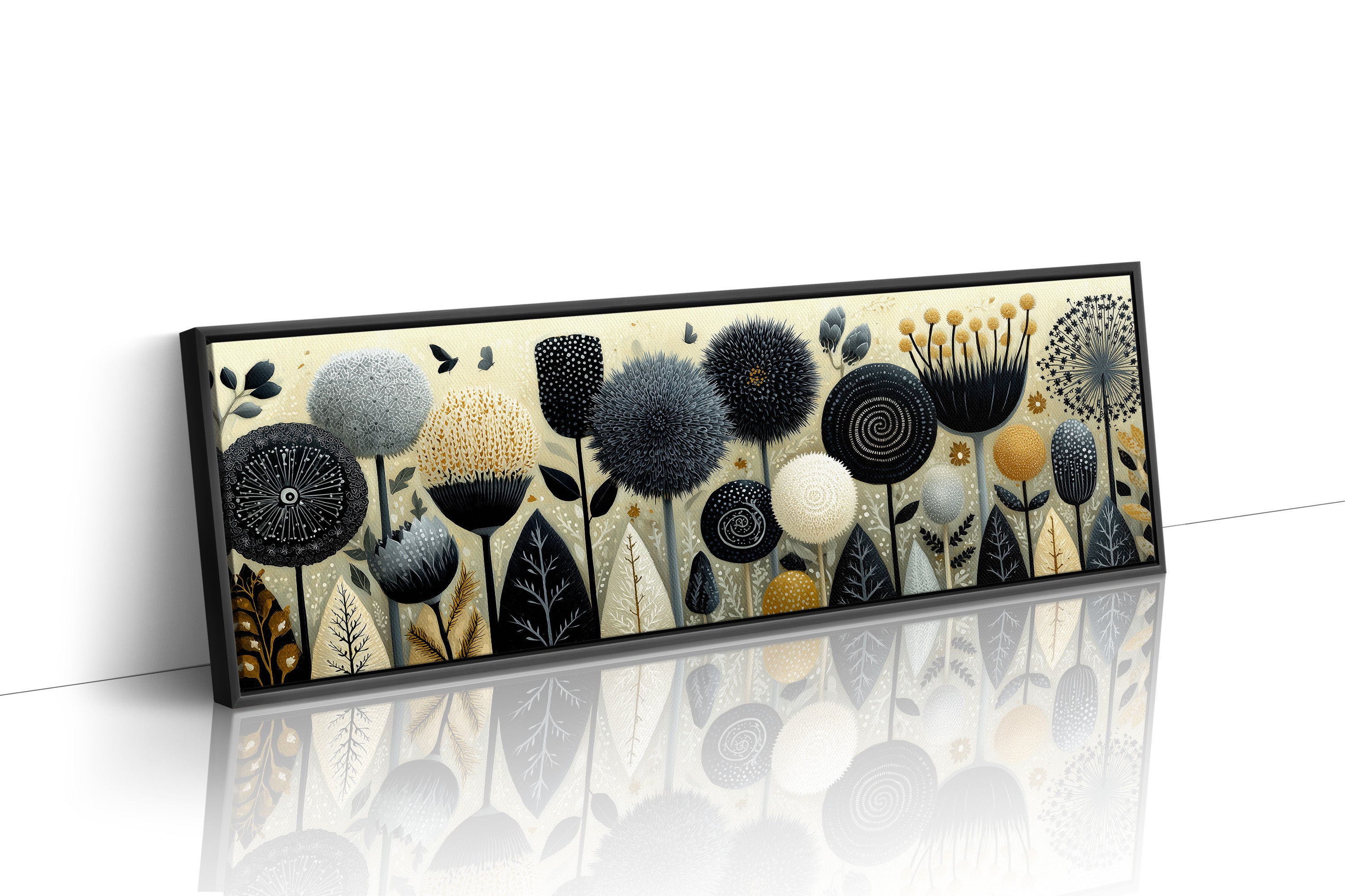 Midnight Meadow of Golden Blooms