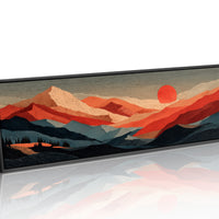 Crimson Sun Over Layered Peaks