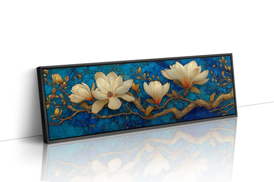 Golden Magnolia on Blue Marble