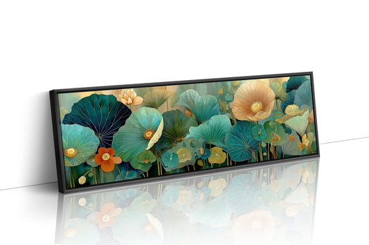 Blooming Waves of Teal and Amber