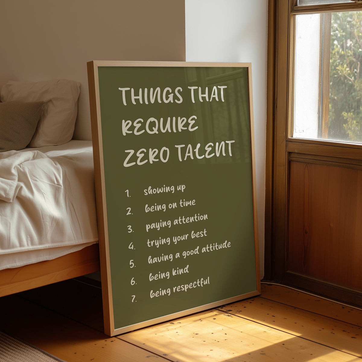 Things That Require Zero Talent, Olive Marker