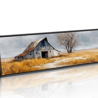 Weathered Barn Beneath Gray Skies