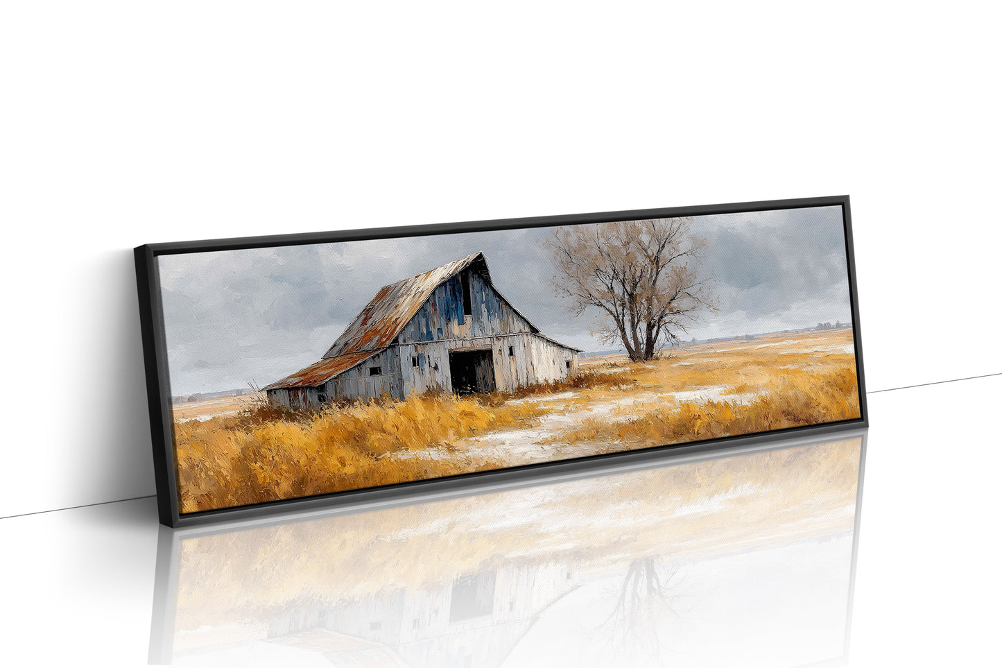Weathered Barn Beneath Gray Skies