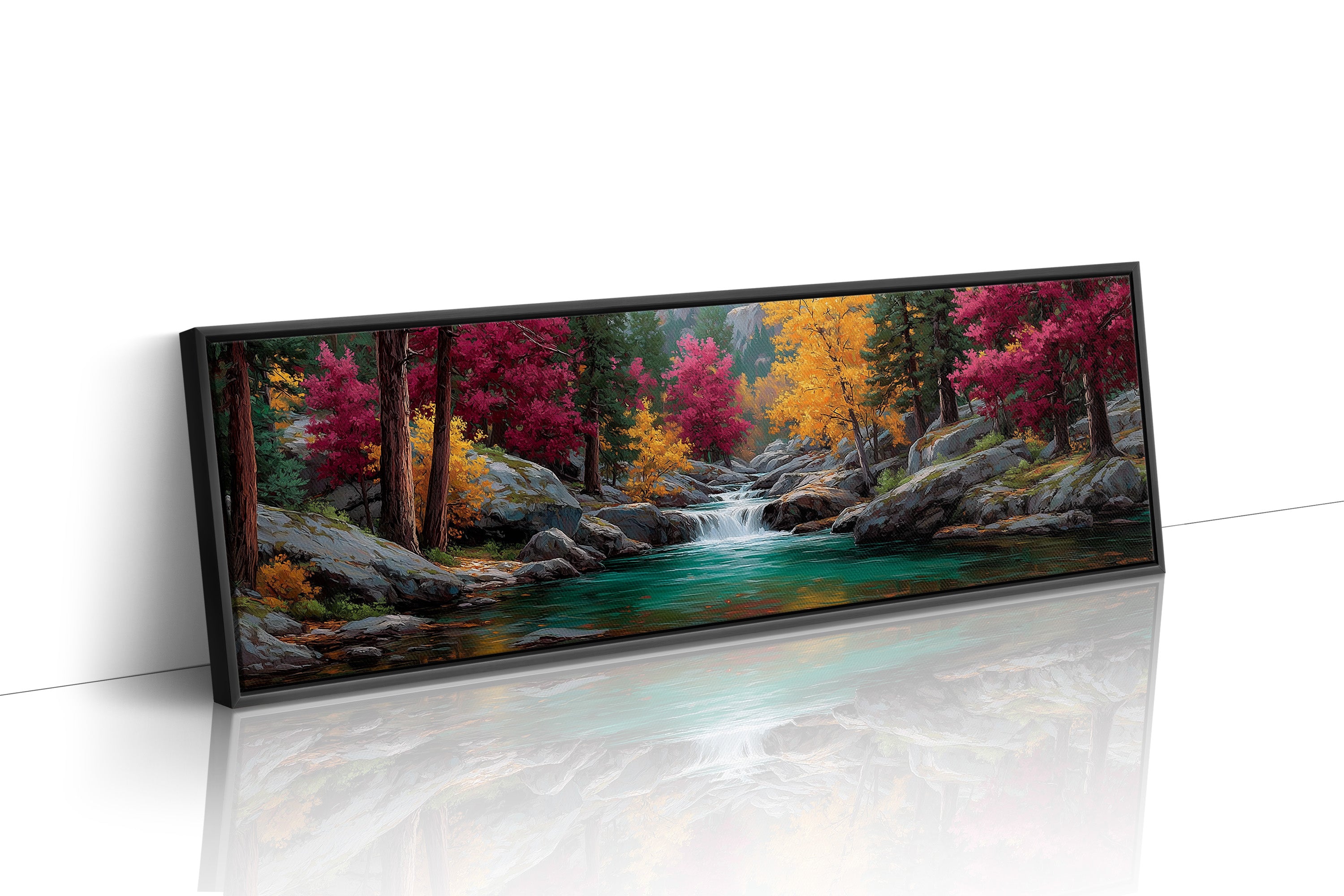 Autumn Waters Through Crimson Pines