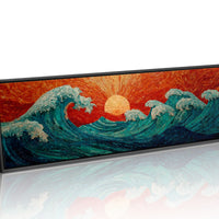 Crimson Sun Over Tiled Tides