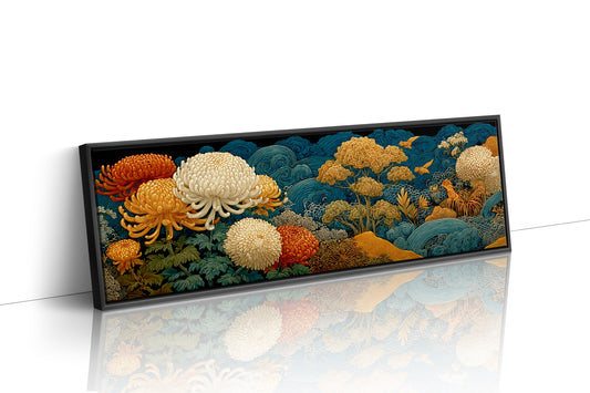 Golden Chrysanthemums In Indigo Tide