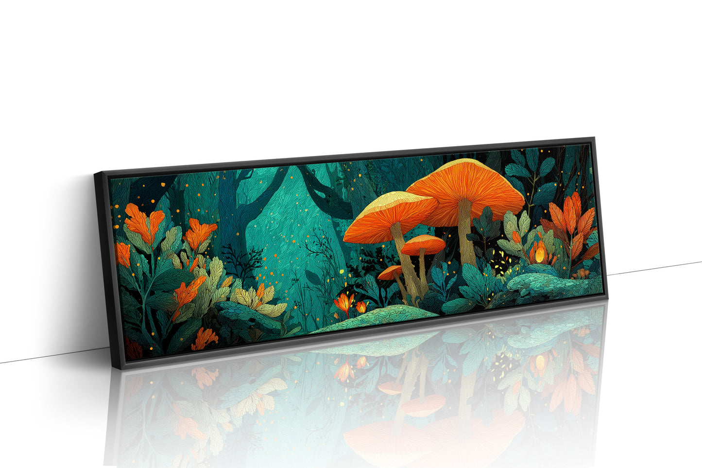 Lantern Mushrooms In The Midnight Grove