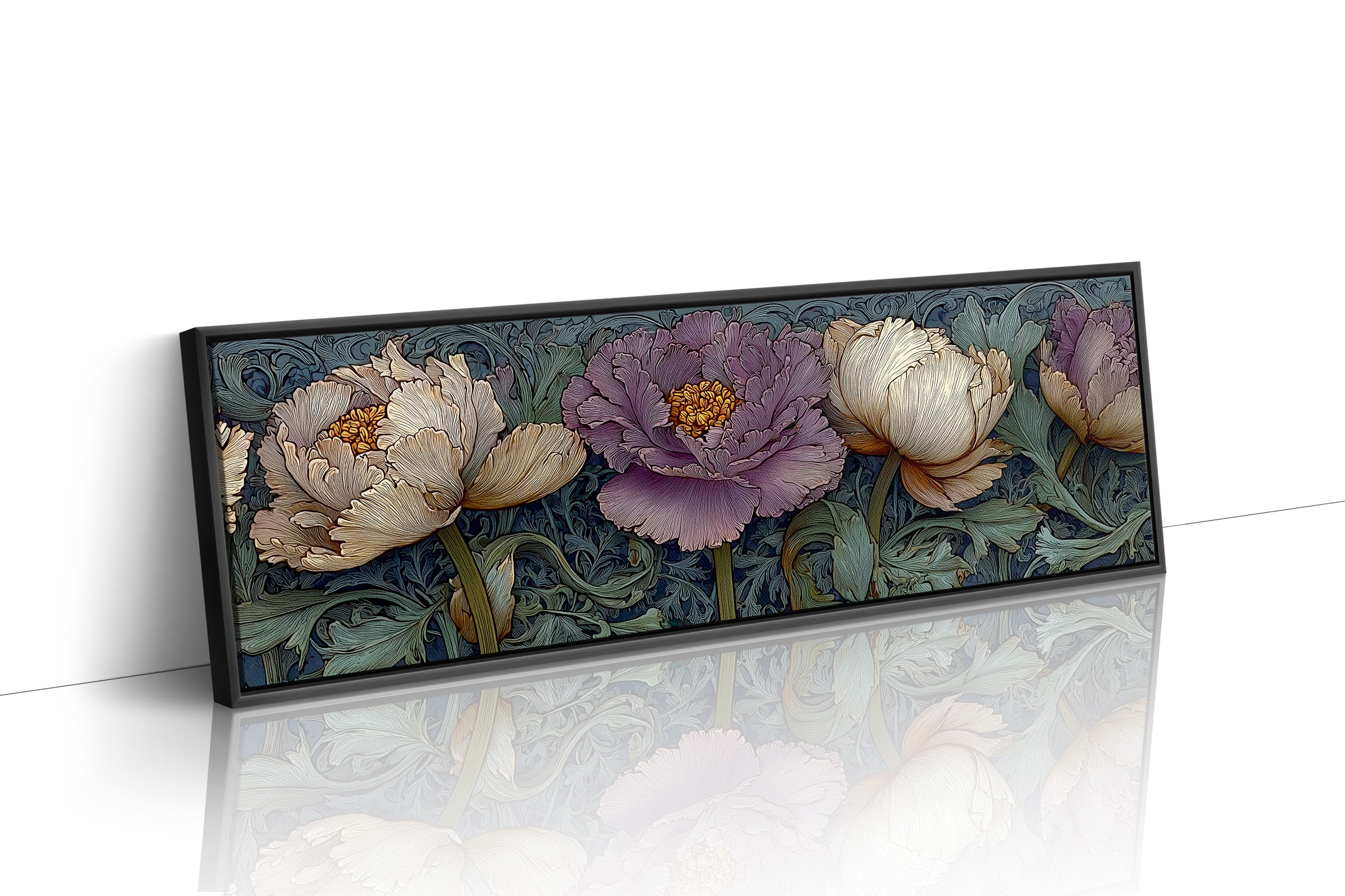 Victorian Peonies In Midnight Garden