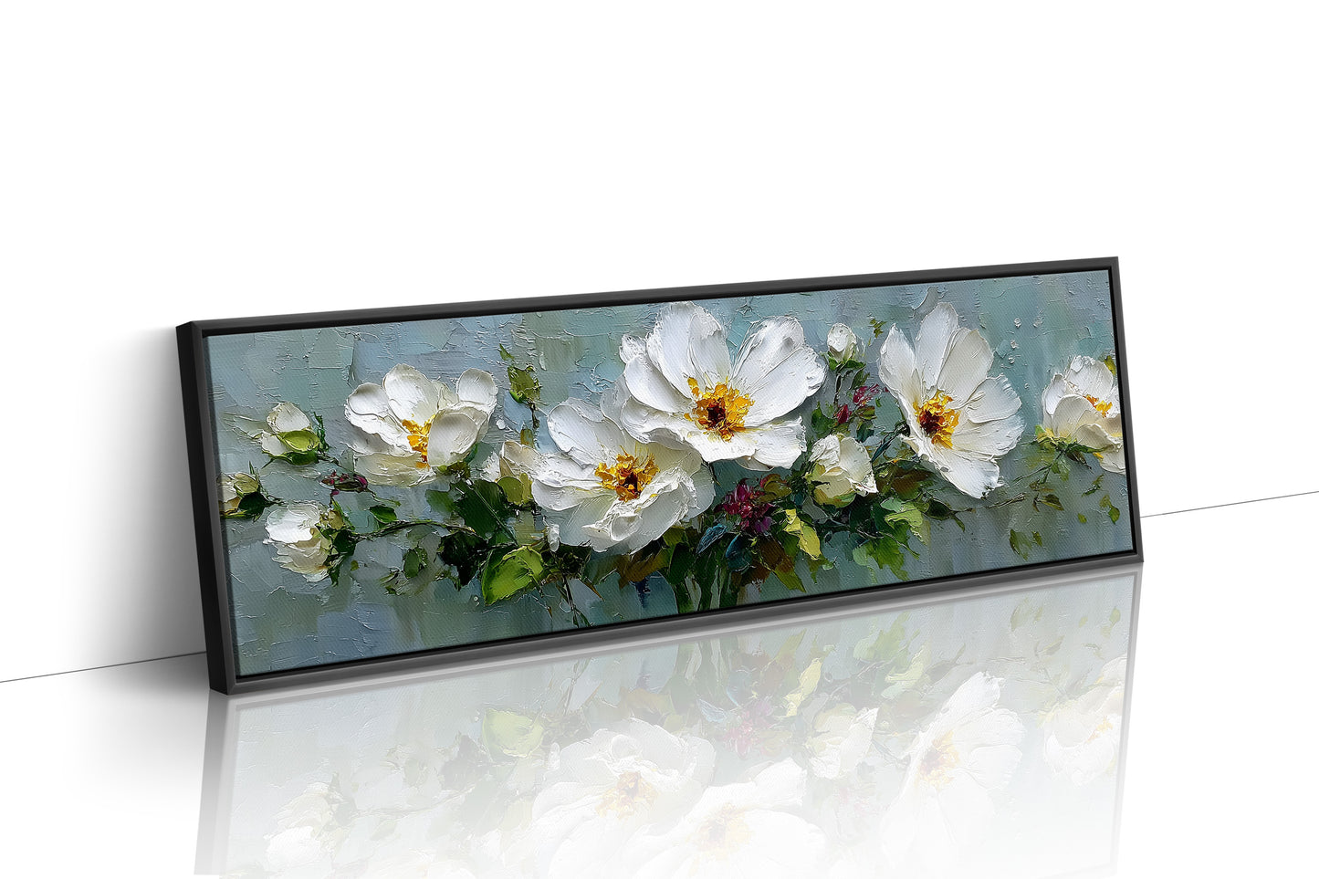White Garden Blossoms In Soft Relief