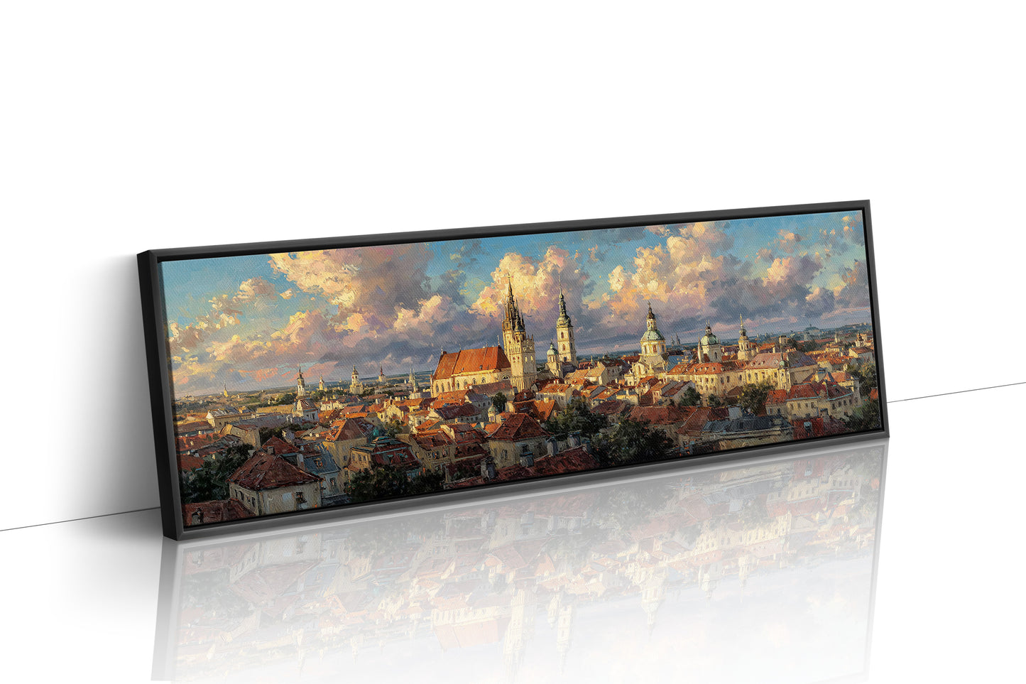 Golden Light Over Historic City Skyline