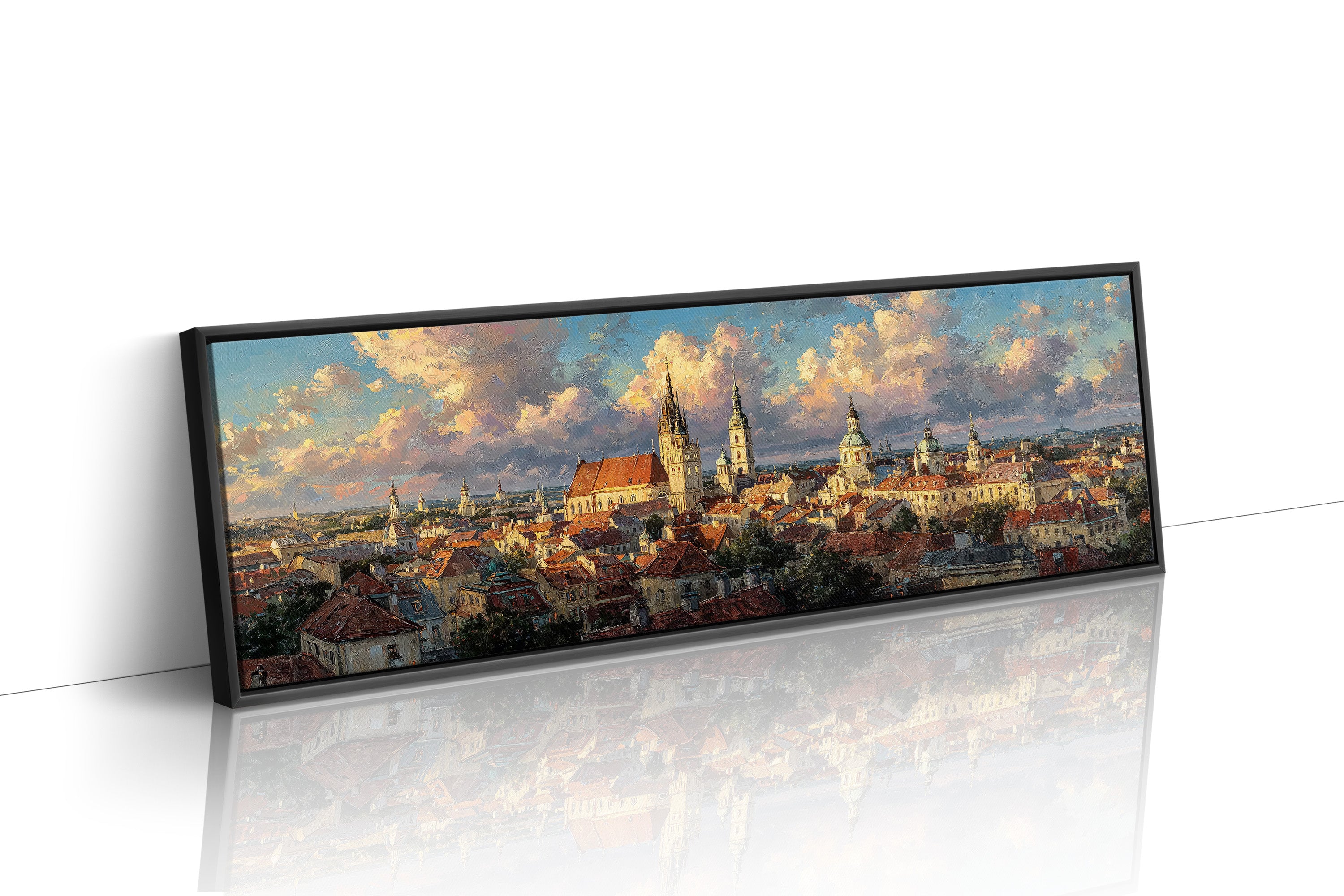 Golden Light Over Historic City Skyline