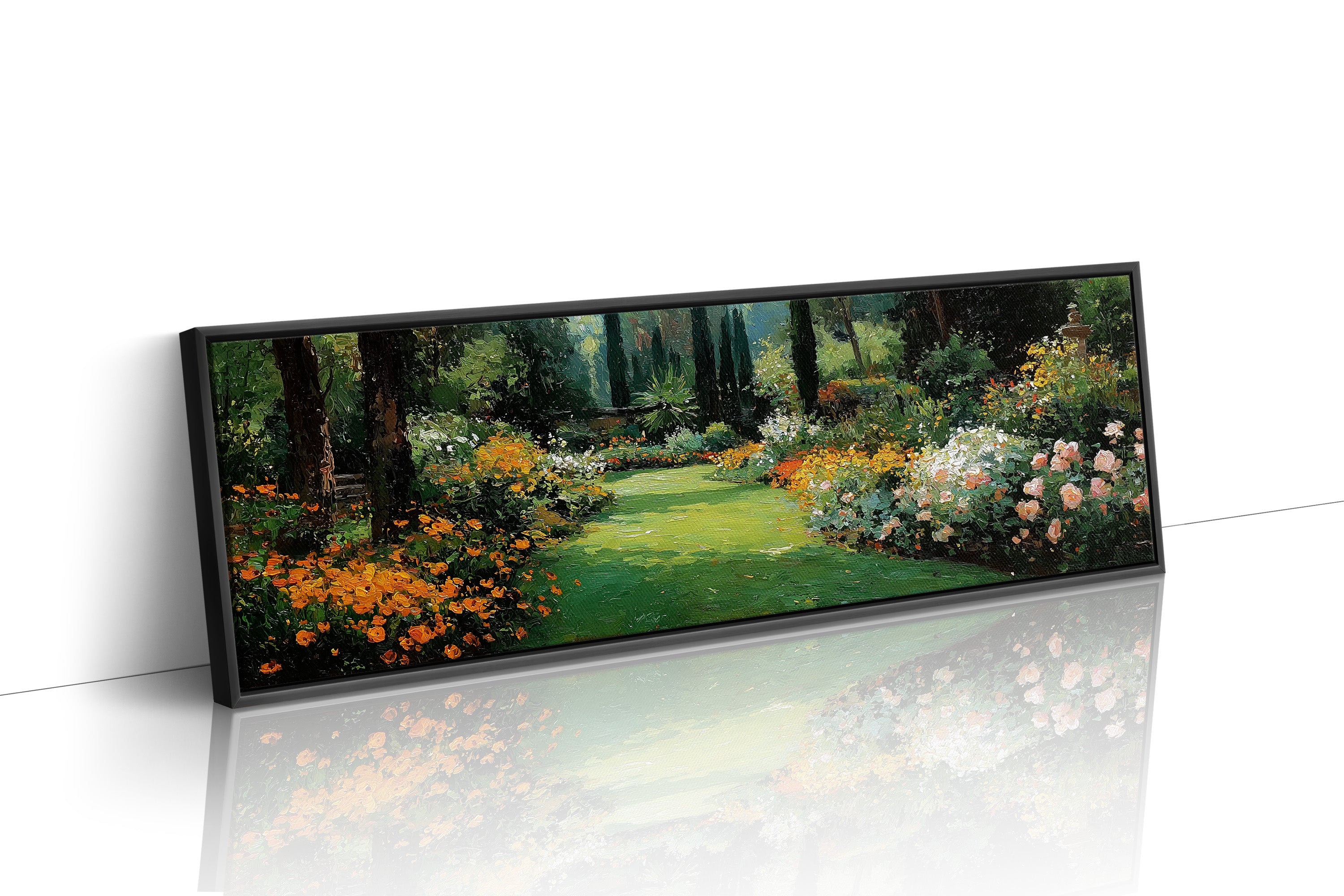 Sunlit Garden Path in Bloom