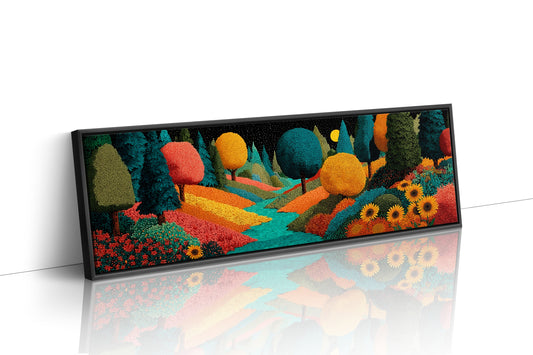Colorful Dream Forest Under Starry Sky