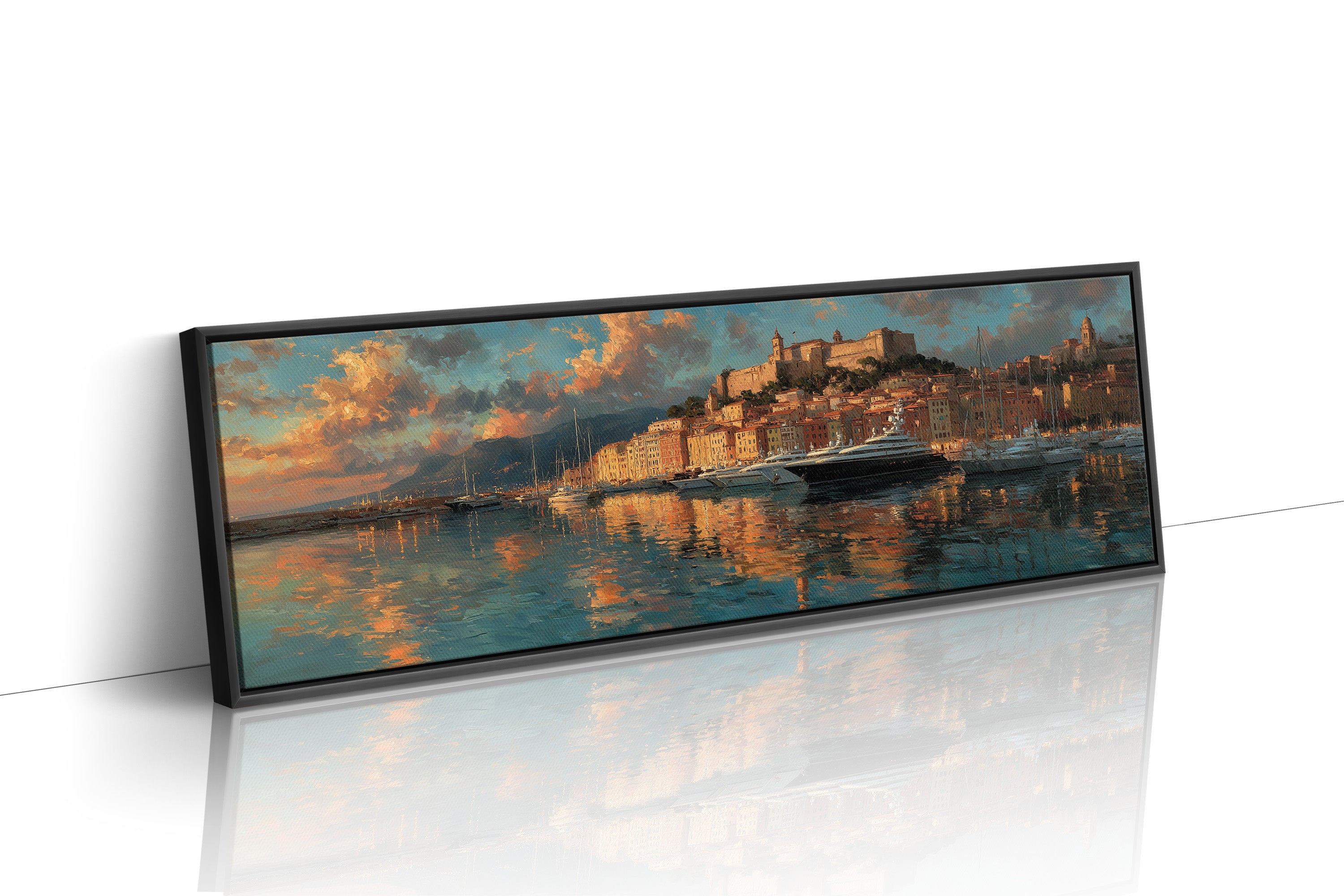 Golden Harbor at Mediterranean Sunset