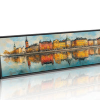 Colorful European Waterfront Reflections