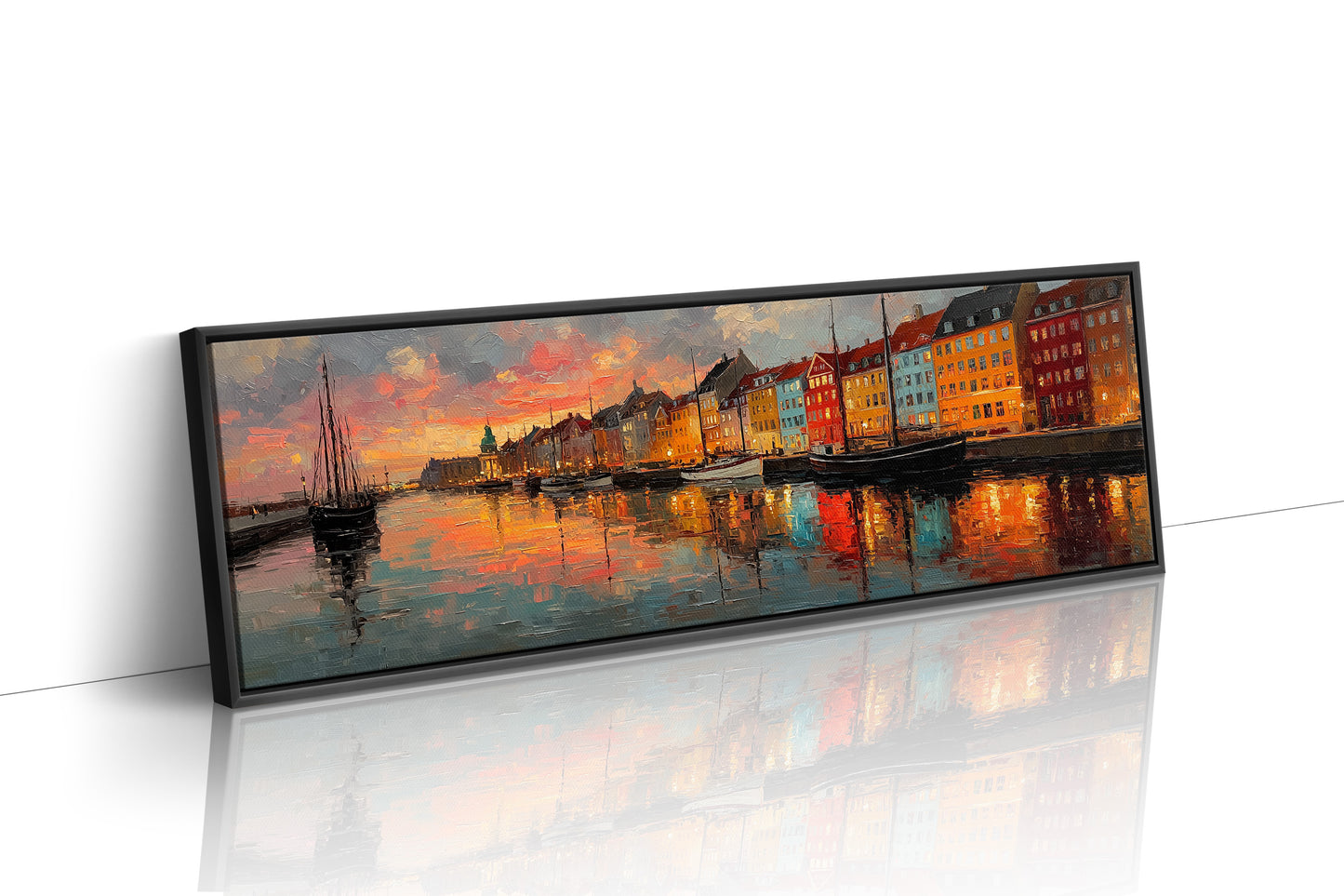 Colorful Harbor Sunset Cityscape