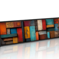 Rustic Colorful Wood Plank Abstract