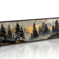Golden Mist Through Pines