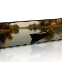 Quiet Boat on Autumn River