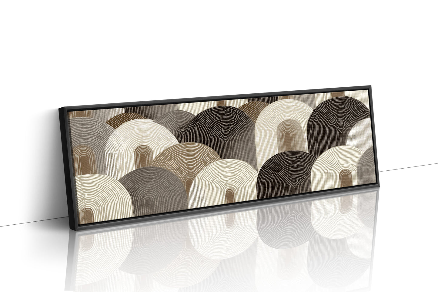 Neutral Geometric Arch Pattern Art