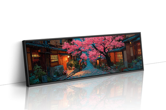 Lantern Street Beneath Cherry Blossoms