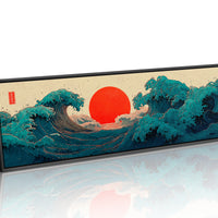 Crimson Sun Rising Over Ocean Waves