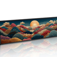 Ornate Sunrise Over Patterned Hills