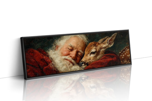 Santa’s Gentle Moment with a Fawn
