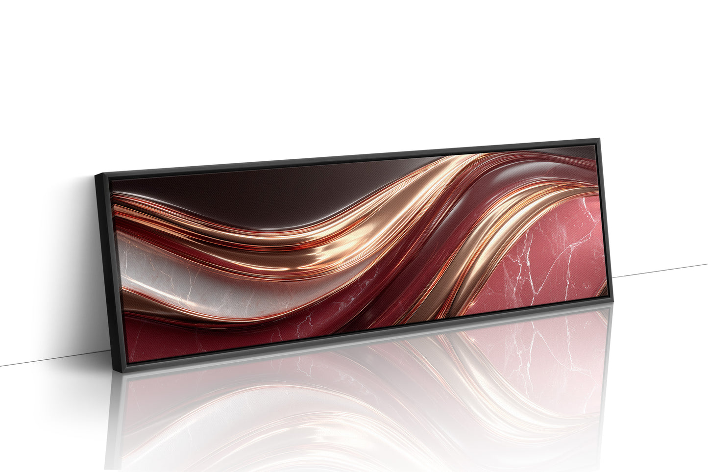 Flowing Copper Waves in Crimson Stone