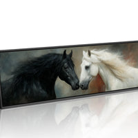 Black And White Horses In Quiet Harmony